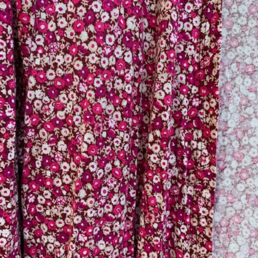 Lands End Ditsy Floral lightweight sweater Womens Size M Soft Stretch Pink - Picture 2 of 7